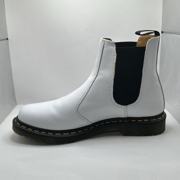 Dr. Martens 2976 Chelsea Boots White Smooth Leather Women’s 11 STORE MODEL - Picture 6 of 16